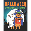 Halloween Coloring Book: A Cute Spooky Fun and Stress-Relieving Non-Candy Halloween Trick or Treat Gift for Children and Adults