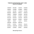 Triplicate and Quadruplicate Letter 7-Letter Words for Scrabble