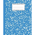 Marbled Composition Notebook: Blue Marble Wide Ruled Paper Subject Book