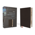Niv, Thinline Reference Bible (Deep Study at a Portable Size), Genuine Leather, Calfskin, Black, Red Letter, Comfort Print