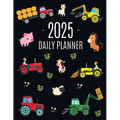 Farm Planner 2025: Cool Daily Agenda for 2025 Scheduler With Tractors & Funny Farm Animals (12 Months) Organizer with Cow, Sheep, Horse,