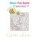 Maze Fun Game: 50 Maze Games Puzzles for Boys & Girls, Age 6+, Large Print, 1 Game Per Page