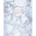 Graph Paper Notebook: Radiant Moonstone, White Grey Marble - 8 x 10 - 5 x 5 Squares per inch - 100 Quad Ruled Pages - Cute Graph Paper Compo