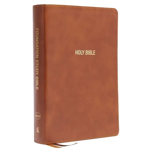 Nkjv, Foundation Study Bible, Large Print, Leathersoft, Brown, Red Letter, Thumb Indexed, Comfort Print: Holy Bible, New King James Version