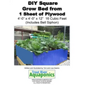 DIY Square Grow Bed from 1 Sheet of Plywood 4'-0" x 4'-0" x 12" 16 Cubic Feet (Includes Bell Siphon)