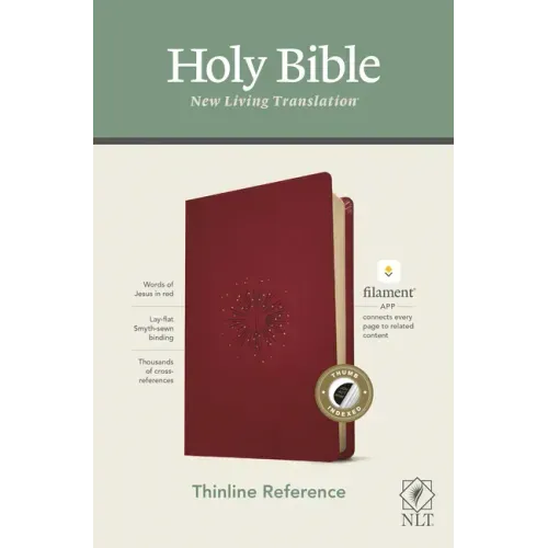 NLT Thinline Reference Bible, Filament Enabled Edition (Red Letter, Leatherlike, Berry, Indexed)