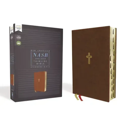 Nasb, Thinline Bible, Leathersoft, Brown, Red Letter Edition, 1995 Text, Thumb Indexed, Comfort Print
