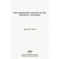The Manuscript History of the Psalms of Solomon
