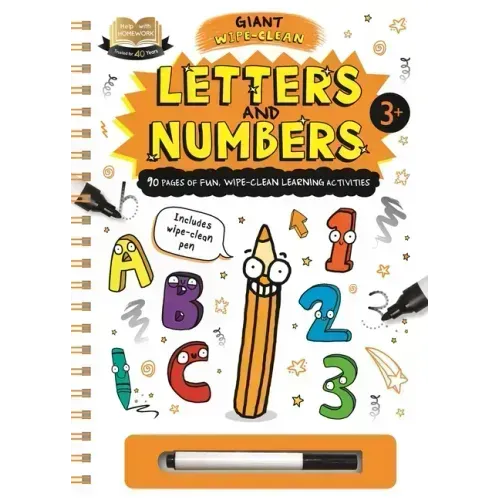 Help with Homework Letters & Numbers: Giant Wipe-Clean Workbook for 3+ Year-Olds