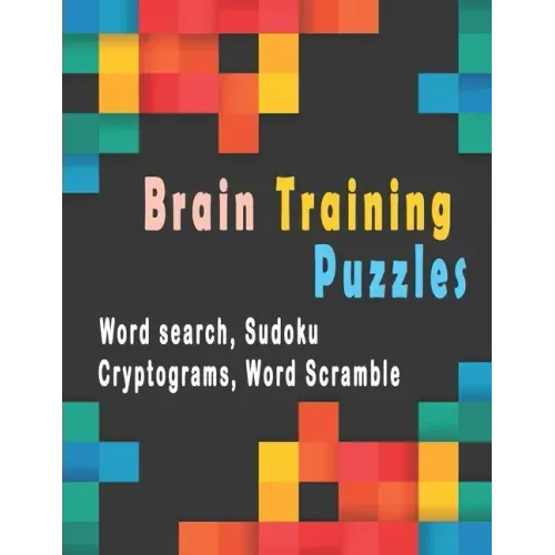 Brain Training Puzzles: Puzzle Activity Book for Adults, 180+ Large Print Assorted Puzzle Book - Word search, Sudoku, Cryptograms, Word Scramb