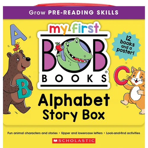 My First Bob Books - Alphabet Story Box Phonics, Letter Sounds, Ages 3 and Up, Pre-K (Reading Readiness)