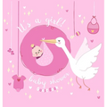 Special Delivery - It's a Girl! A Baby Shower Guest Book: A Classic Stork Themed Square Hardcover Keepsake for Girls - Sign-In Pages, Wishes for Baby