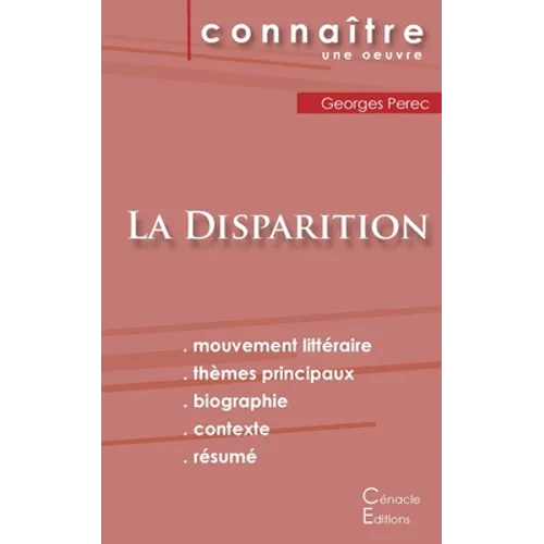Fiche de lecture La Disparition de Georges Perec (Analyse littéraire de référence et résumé complet)