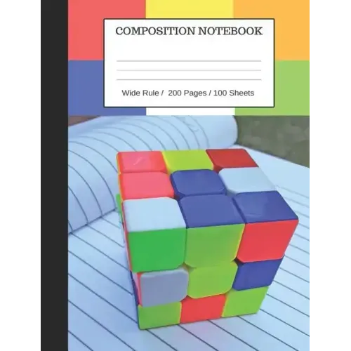 Puzzle Cube Notebook: Composition Wide Ruled Notebook, 200 Pages / 100 Sheets