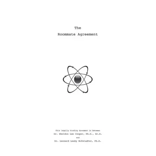 Sheldon's Roommate Agreement: Inspired by The Big Bang Theory