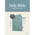 KJV Large Print Thinline Reference Bible, Filament Enabled (Leatherlike, Floral Leaf Teal, Indexed, Red Letter)