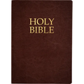 Kjver Holy Bible, Large Print, Dark Mahogany Genuine Leather, Thumb Index: (King James Version Easy Read, Red Letter, Premium Cowhide, Brown)