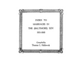 Index to Marriages in the (Baltlimore) Sun, 1851-1860