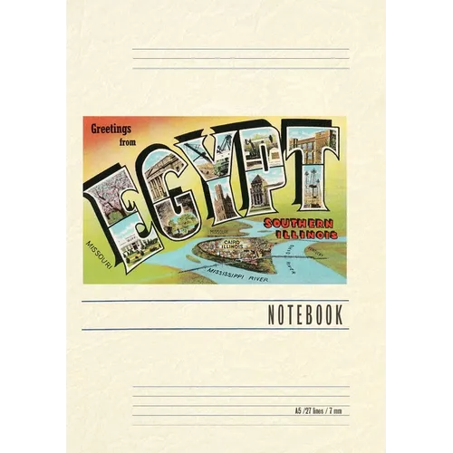 Vintage Lined Notebook Greetings from Egypt, Illinois