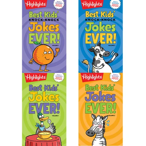 Highlights Joke Books Pack: 4-In-1 Kids Joke Book Collection, Packed with the Funniest Kid-Friendly Jokes, Silliest Cartoons and Laugh-Out-Loud Fun fo