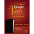 Biblia de Estudio del Diario Vivir Rvr60, Letra Grande (Letra Roja, Sentipiel, Negro/Ónice, Índice)