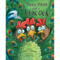 Three Hens and a Peacock