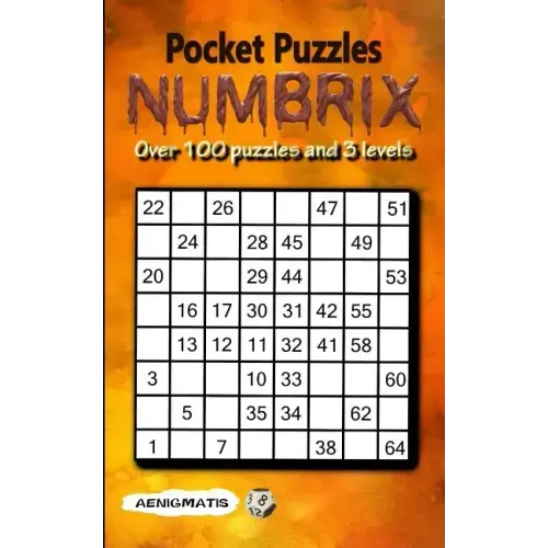 Pocket Puzzles Numbrix: 3 Levels: Easy, Medium and Hard