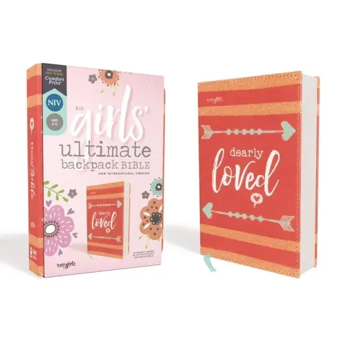 Niv, Girls' Ultimate Backpack Bible, Faithgirlz Edition, Compact, Flexcover, Coral, Red Letter Edition, Comfort Print
