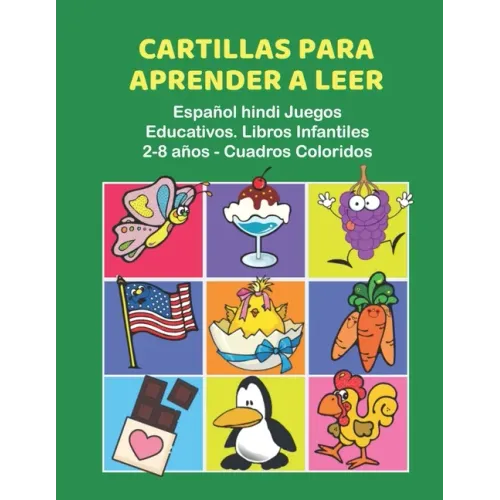 Cartillas para Aprender a Leer Español hindi Juegos Educativos. Libros Infantiles 2-8 años - Cuadros Coloridos: 200 primeras palabras flashcards españ