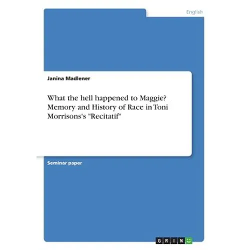 What the hell happened to Maggie? Memory and History of Race in Toni Morrisons's "Recitatif"