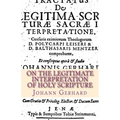 On the Legitimate Interpretation of Holy Scripture