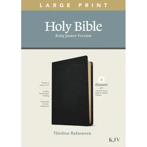 KJV Large Print Thinline Reference Bible, Filament Enabled Edition (Red Letter, Genuine Leather, Black)