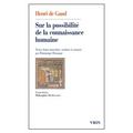 Sur La Possibilite de la Connaissance Humaine