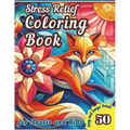 Stress Relief Coloring Book for Adults and Kids: Creative Mosaic Patterns with 50 Easy and Large Prints Featuring Animal, Flower, and Geometric Design