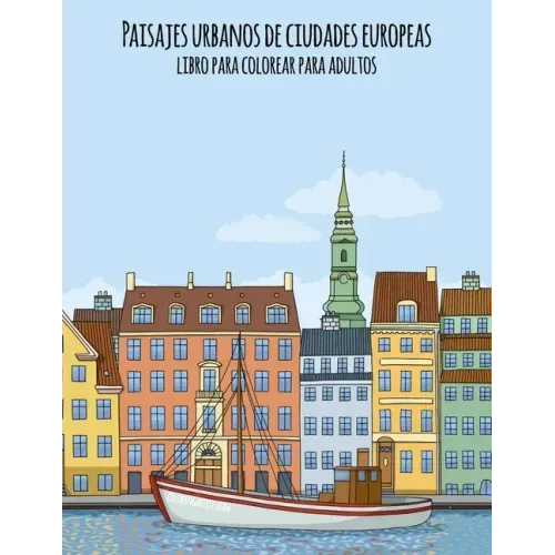 Paisajes urbanos de ciudades europeas libro para colorear para adultos