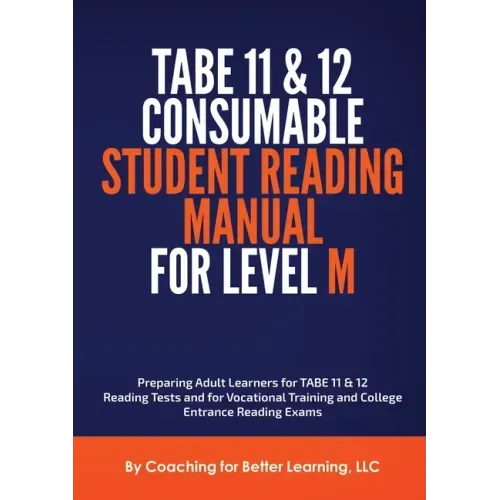 TABE 11 and 12 Consumable Student Reading Manual for Level M