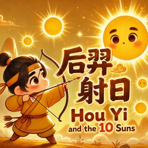 Hou Yi and the 10 Suns: Chinese Mythology Stories for Kids in Eglish, Chinese, and Pinyin