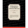 A Contribution to the Critique of Political Economy