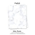 White Marble Stationery Paper: Cute Letter Writing Paper for Home, Office, Letterhead Design, 25 Sheets