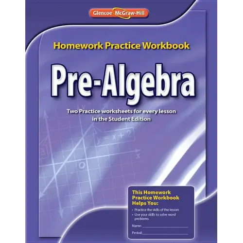 Pre-Algebra Homework Practice Workbook
