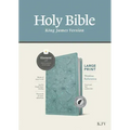 KJV Large Print Thinline Reference Bible, Filament Enabled (Leatherlike, Floral Leaf Teal, Indexed, Red Letter)