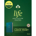 NLT Life Application Study Bible, Third Edition, Large Print (Leatherlike, Teal Blue, Indexed)