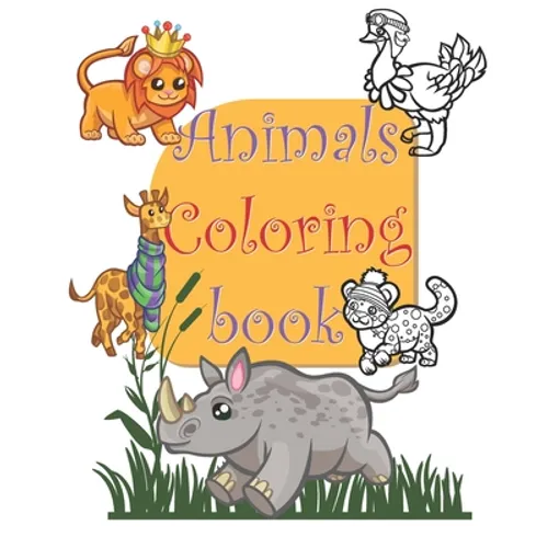 Animals coloring book: happy animals coloring book