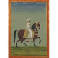 Carnet Ligné Prince Indien À Cheval, Miniature 18e