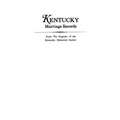 Kentucky Marriage Records, from the Register of the Kentucky Historical Society