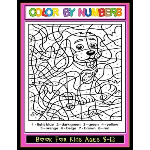 Color by Numbers: Large print, Coloring Book for Kids Ages 8-12