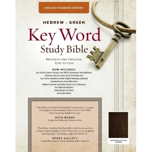 The Hebrew-Greek Key Word Study Bible: ESV Edition, Brown Genuine Goat Leather