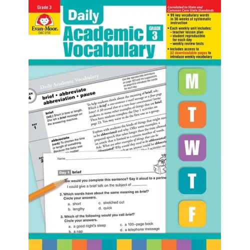 Daily Academic Vocabulary, Grade 3 Teacher Edition