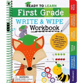 Ready to Learn: First Grade Write and Wipe Workbook: Fractions, Measurement, Telling Time, Descriptive Writing, Sight Words, and More!