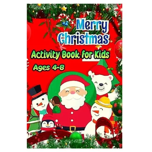 merry christmas activity book for kids ages 4-8